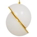 GloboStar® HUDSON 01554 Μοντέρνο Κρεμαστό Φωτιστικό Οροφής Μονόφωτο 1 x E27 Λευκό με Χρυσό Φ20 x Υ25cm