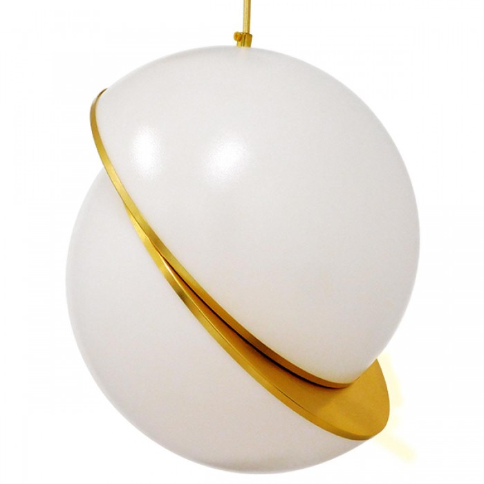 GloboStar® HUDSON 01555 Μοντέρνο Κρεμαστό Φωτιστικό Οροφής Μονόφωτο 1 x E27 Λευκό με Χρυσό Φ30 x Υ34cm GloboStar® HUDSON 01555 Μοντέρνο Κρεμαστό Φωτιστικό Οροφής Μονόφωτο 1 x E27 Λευκό με Χρυσό Φ30 x Υ34cm