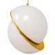 GloboStar® HUDSON 01555 Μοντέρνο Κρεμαστό Φωτιστικό Οροφής Μονόφωτο 1 x E27 Λευκό με Χρυσό Φ30 x Υ34cm GloboStar® HUDSON 01555 Μοντέρνο Κρεμαστό Φωτιστικό Οροφής Μονόφωτο 1 x E27 Λευκό με Χρυσό Φ30 x Υ34cm