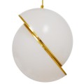 GloboStar® HUDSON 01555 Μοντέρνο Κρεμαστό Φωτιστικό Οροφής Μονόφωτο 1 x E27 Λευκό με Χρυσό Φ30 x Υ34cm