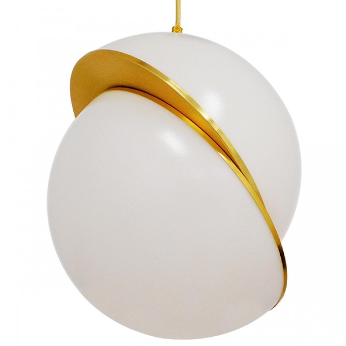 GloboStar® HUDSON 01555 Μοντέρνο Κρεμαστό Φωτιστικό Οροφής Μονόφωτο 1 x E27 Λευκό με Χρυσό Φ30 x Υ34cm GloboStar® HUDSON 01555 Μοντέρνο Κρεμαστό Φωτιστικό Οροφής Μονόφωτο 1 x E27 Λευκό με Χρυσό Φ30 x Υ34cm
