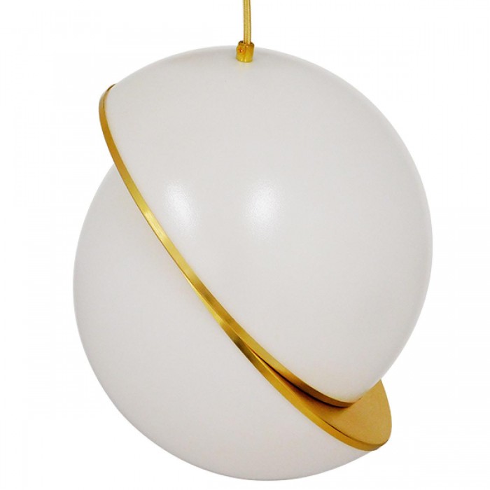 GloboStar® HUDSON 01555 Μοντέρνο Κρεμαστό Φωτιστικό Οροφής Μονόφωτο 1 x E27 Λευκό με Χρυσό Φ30 x Υ34cm GloboStar® HUDSON 01555 Μοντέρνο Κρεμαστό Φωτιστικό Οροφής Μονόφωτο 1 x E27 Λευκό με Χρυσό Φ30 x Υ34cm