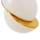 GloboStar® HUDSON 01555 Μοντέρνο Κρεμαστό Φωτιστικό Οροφής Μονόφωτο 1 x E27 Λευκό με Χρυσό Φ30 x Υ34cm GloboStar® HUDSON 01555 Μοντέρνο Κρεμαστό Φωτιστικό Οροφής Μονόφωτο 1 x E27 Λευκό με Χρυσό Φ30 x Υ34cm