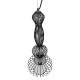 GloboStar® NELLY 01560 Vintage Industrial Κρεμαστό Φωτιστικό Οροφής Μονόφωτο Μαύρο Μεταλλικό Πλέγμα και Υφασμάτινο Εσωτερικό Καπέλο Φ25 x Υ67cm