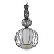 GloboStar® NELLY 01560 Vintage Industrial Κρεμαστό Φωτιστικό Οροφής Μονόφωτο Μαύρο Μεταλλικό Πλέγμα και Υφασμάτινο Εσωτερικό Καπέλο Φ25 x Υ67cm