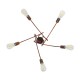 GloboStar® QUARZO 01564 Μοντέρνο Industrial Φωτιστικό Οροφής Πολύφωτο Καφέ Σκουριά Μεταλλικό Φ76 x Y38cm
