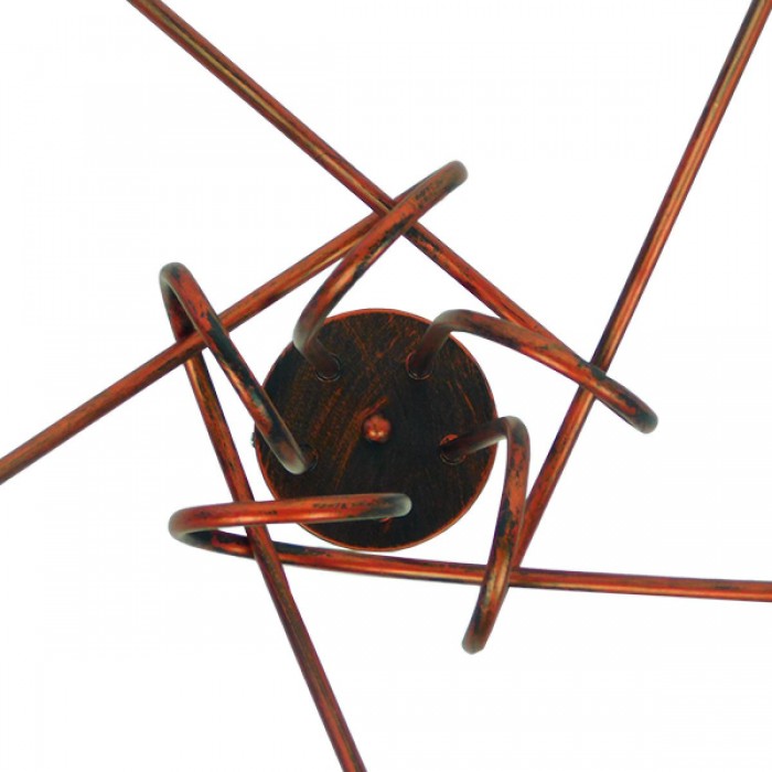 GloboStar® QUARZO 01564 Μοντέρνο Industrial Φωτιστικό Οροφής Πολύφωτο Καφέ Σκουριά Μεταλλικό Φ76 x Y38cm