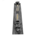 GloboStar® REBELL 01567 Vintage Industrial Φωτιστικό Τοίχου Απλίκα Δίφωτο Ασημί Σκουριά Μεταλλικό Πλέγμα Μ9.5 x Π10 x Υ47cm