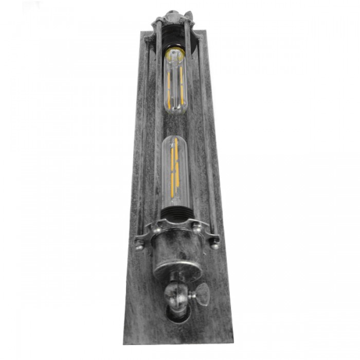 GloboStar® REBELL 01567 Vintage Industrial Φωτιστικό Τοίχου Απλίκα Δίφωτο Ασημί Σκουριά Μεταλλικό Πλέγμα Μ9.5 x Π10 x Υ47cm GloboStar® REBELL 01567 Vintage Industrial Φωτιστικό Τοίχου Απλίκα Δίφωτο Ασημί Σκουριά Μεταλλικό Πλέγμα Μ9.5 x Π10 x Υ47cm