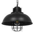 GloboStar® HARROW 01571 Vintage Industrial Κρεμαστό Φωτιστικό Οροφής Μονόφωτο 1 x E27 Μαύρο Μεταλλικό Πλέγμα Φ33 x Υ32cm