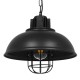 GloboStar® HARROW 01571 Vintage Industrial Κρεμαστό Φωτιστικό Οροφής Μονόφωτο 1 x E27 Μαύρο Μεταλλικό Πλέγμα Φ33 x Υ32cm