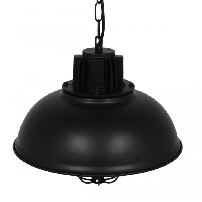 GloboStar® HARROW 01571 Vintage Industrial Κρεμαστό Φωτιστικό Οροφής Μονόφωτο 1 x E27 Μαύρο Μεταλλικό Πλέγμα Φ33 x Υ32cm
