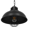 GloboStar® HARROW 01571 Vintage Industrial Κρεμαστό Φωτιστικό Οροφής Μονόφωτο 1 x E27 Μαύρο Μεταλλικό Πλέγμα Φ33 x Υ32cm