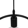 GloboStar® OMICRON 01578 Μοντέρνο Κρεμαστό Φωτιστικό Οροφής Μονόφωτο 1 x E27 Μαύρο Μεταλλικό Φ33 x Π4 x Υ33cm
