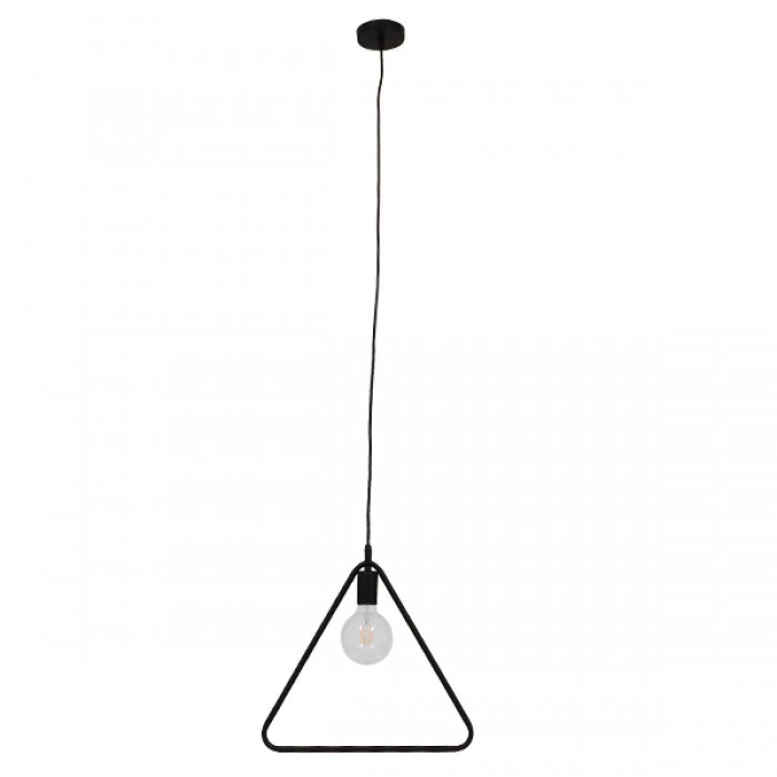 GloboStar® DELTA 01580 Μοντέρνο Κρεμαστό Φωτιστικό Οροφής Μονόφωτο 1 x E27 Μαύρο Μεταλλικό Μ38 x Π4 x Υ33cm