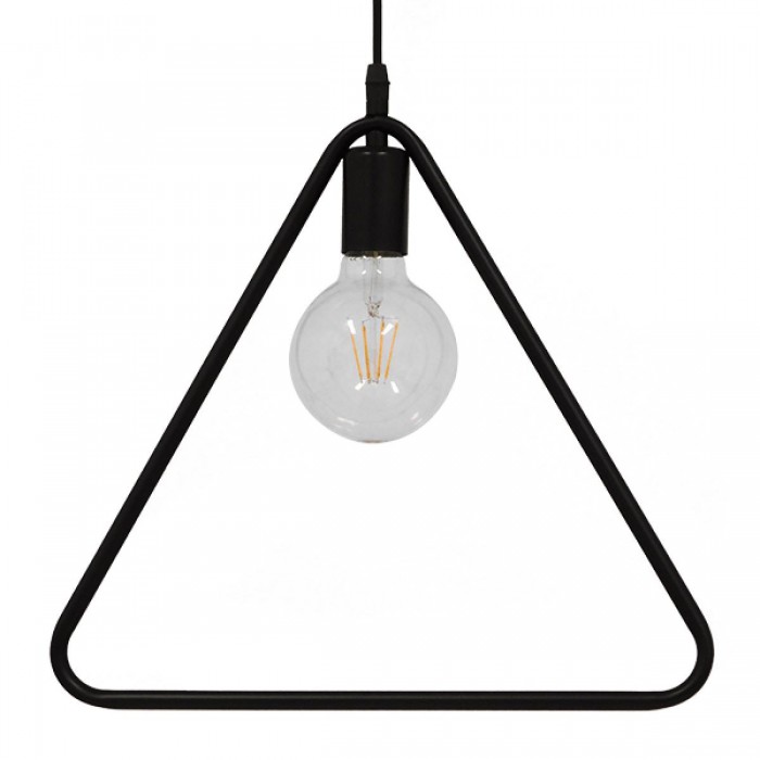 GloboStar® DELTA 01580 Μοντέρνο Κρεμαστό Φωτιστικό Οροφής Μονόφωτο 1 x E27 Μαύρο Μεταλλικό Μ38 x Π4 x Υ33cm