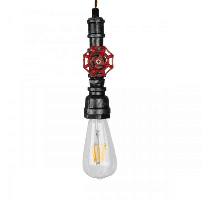 GloboStar® RUBINETTO 01583 Vintage Industrial Κρεμαστό Φωτιστικό Οροφής Μονόφωτο 1 x E27 Ασημί Μεταλλικό Μ5 x Π7.5 x Y20cm GloboStar® RUBINETTO 01583 Vintage Industrial Κρεμαστό Φωτιστικό Οροφής Μονόφωτο 1 x E27 Ασημί Μεταλλικό Μ5 x Π7.5 x Y20cm