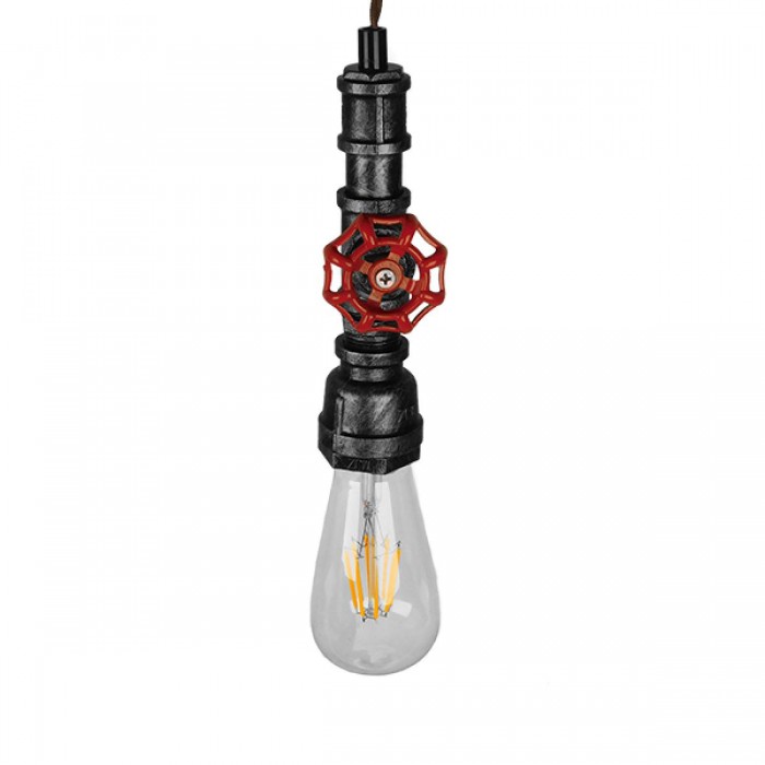 GloboStar® RUBINETTO 01583 Vintage Industrial Κρεμαστό Φωτιστικό Οροφής Μονόφωτο 1 x E27 Ασημί Μεταλλικό Μ5 x Π7.5 x Y20cm GloboStar® RUBINETTO 01583 Vintage Industrial Κρεμαστό Φωτιστικό Οροφής Μονόφωτο 1 x E27 Ασημί Μεταλλικό Μ5 x Π7.5 x Y20cm