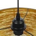 GloboStar® ACCADEMIA 01584 Μοντέρνο Industrial Κρεμαστό Φωτιστικό Οροφής Μονόφωτο 1 x E27 Μεταλλικό Μαύρο - Χρυσό Καμπάνα Φ35 x Υ25cm