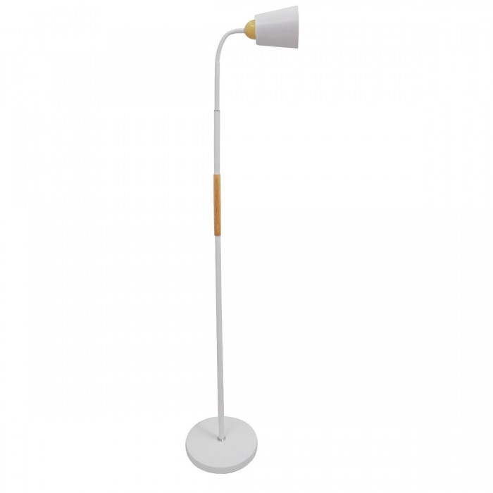 GloboStar® RIBBON 01586 Μοντέρνο Φωτιστικό Δαπέδου Μονόφωτο 1 x E27 Λευκό Μεταλλικό Καμπάνα με Εφέ Ξύλου D13 x H164cm GloboStar® RIBBON 01586 Μοντέρνο Φωτιστικό Δαπέδου Μονόφωτο 1 x E27 Λευκό Μεταλλικό Καμπάνα με Εφέ Ξύλου D13 x H164cm