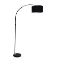 GloboStar® IMPERIAL 01587 Μοντέρνο Φωτιστικό Δαπέδου Μονόφωτο 1 x E27 Μαύρο Μεταλλικό Καμπάνα με Μαύρο Ύφασμα D34 x H172cm