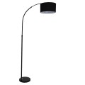 GloboStar® IMPERIAL 01587 Μοντέρνο Φωτιστικό Δαπέδου Μονόφωτο 1 x E27 Μαύρο Μεταλλικό Καμπάνα με Μαύρο Ύφασμα D34 x H172cm