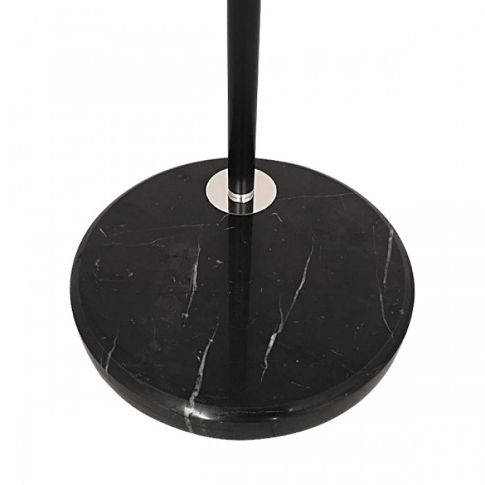 GloboStar® IMPERIAL 01587 Μοντέρνο Φωτιστικό Δαπέδου Μονόφωτο 1 x E27 Μαύρο Μεταλλικό Καμπάνα με Μαύρο Ύφασμα D34 x H172cm