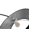 GloboStar® IMPERIAL 01587 Μοντέρνο Φωτιστικό Δαπέδου Μονόφωτο 1 x E27 Μαύρο Μεταλλικό Καμπάνα με Μαύρο Ύφασμα D34 x H172cm