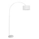 GloboStar® IMPERIAL 01588 Μοντέρνο Φωτιστικό Δαπέδου Μονόφωτο 1 x E27 Λευκό Μεταλλικό Καμπάνα με Λευκό Ύφασμα D34 x H172cm