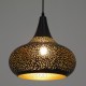 GloboStar® JANIS 01590 Μοντέρνο Κρεμαστό Φωτιστικό Οροφής Μονόφωτο 1 x E27 Μαύρο - Χρυσό Μεταλλικό Καμπάνα Φ30 x Υ30cm