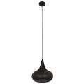GloboStar® JANIS 01590 Μοντέρνο Κρεμαστό Φωτιστικό Οροφής Μονόφωτο 1 x E27 Μαύρο - Χρυσό Μεταλλικό Καμπάνα Φ30 x Υ30cm