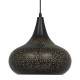GloboStar® JANIS 01590 Μοντέρνο Κρεμαστό Φωτιστικό Οροφής Μονόφωτο 1 x E27 Μαύρο - Χρυσό Μεταλλικό Καμπάνα Φ30 x Υ30cm
