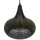 GloboStar® JANIS 01590 Μοντέρνο Κρεμαστό Φωτιστικό Οροφής Μονόφωτο 1 x E27 Μαύρο - Χρυσό Μεταλλικό Καμπάνα Φ30 x Υ30cm
