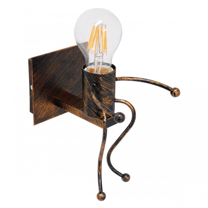 GloboStar® LITTLE 01592 Μοντέρνο Φωτιστικό Τοίχου Απλίκα Μονόφωτο Καφέ Σκουριά Μεταλλικό Μ12 x Π19 x Υ17cm GloboStar® LITTLE 01592 Μοντέρνο Φωτιστικό Τοίχου Απλίκα Μονόφωτο Καφέ Σκουριά Μεταλλικό Μ12 x Π19 x Υ17cm