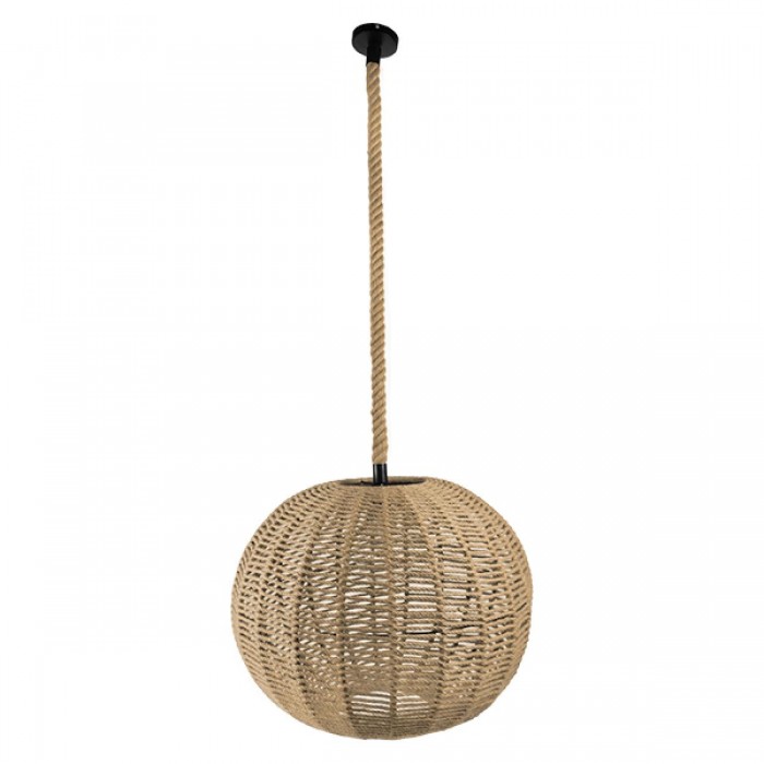 GloboStar® MANDALA 01593 Vintage Κρεμαστό Φωτιστικό Οροφής Μονόφωτο 1 x E27 Πλέγμα με Μπεζ Σχοινί Φ60 x Υ45cm GloboStar® MANDALA 01593 Vintage Κρεμαστό Φωτιστικό Οροφής Μονόφωτο 1 x E27 Πλέγμα με Μπεζ Σχοινί Φ60 x Υ45cm