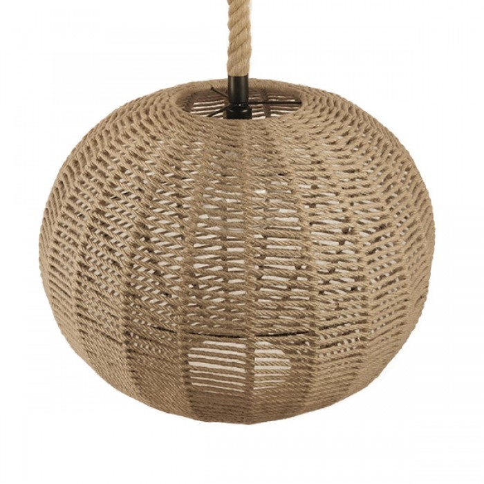 GloboStar® MANDALA 01593 Vintage Κρεμαστό Φωτιστικό Οροφής Μονόφωτο 1 x E27 Πλέγμα με Μπεζ Σχοινί Φ60 x Υ45cm GloboStar® MANDALA 01593 Vintage Κρεμαστό Φωτιστικό Οροφής Μονόφωτο 1 x E27 Πλέγμα με Μπεζ Σχοινί Φ60 x Υ45cm