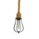 GloboStar® CAMBER 01594 Vintage Industrial Κρεμαστό Φωτιστικό Οροφής Μονόφωτο 1 x E27 Μαύρο Μεταλλικό Πλέγμα με Μπεζ Σχοινί Φ11 x Υ25cm GloboStar® CAMBER 01594 Vintage Industrial Κρεμαστό Φωτιστικό Οροφής Μονόφωτο 1 x E27 Μαύρο Μεταλλικό Πλέγμα με Μπεζ Σχοινί Φ11 x Υ25cm