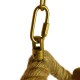 GloboStar® LUXOR 01598 Vintage Κρεμαστό Φωτιστικό Οροφής Τρίφωτο 3 x E14 Χρυσό Μεταλλικό με Μπεζ Σχοινί Μ75 x Π13 x Y18cm GloboStar® LUXOR 01598 Vintage Κρεμαστό Φωτιστικό Οροφής Τρίφωτο 3 x E14 Χρυσό Μεταλλικό με Μπεζ Σχοινί Μ75 x Π13 x Y18cm