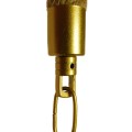 GloboStar® LUXOR 01598 Vintage Κρεμαστό Φωτιστικό Οροφής Τρίφωτο 3 x E14 Χρυσό Μεταλλικό με Μπεζ Σχοινί Μ75 x Π13 x Y18cm