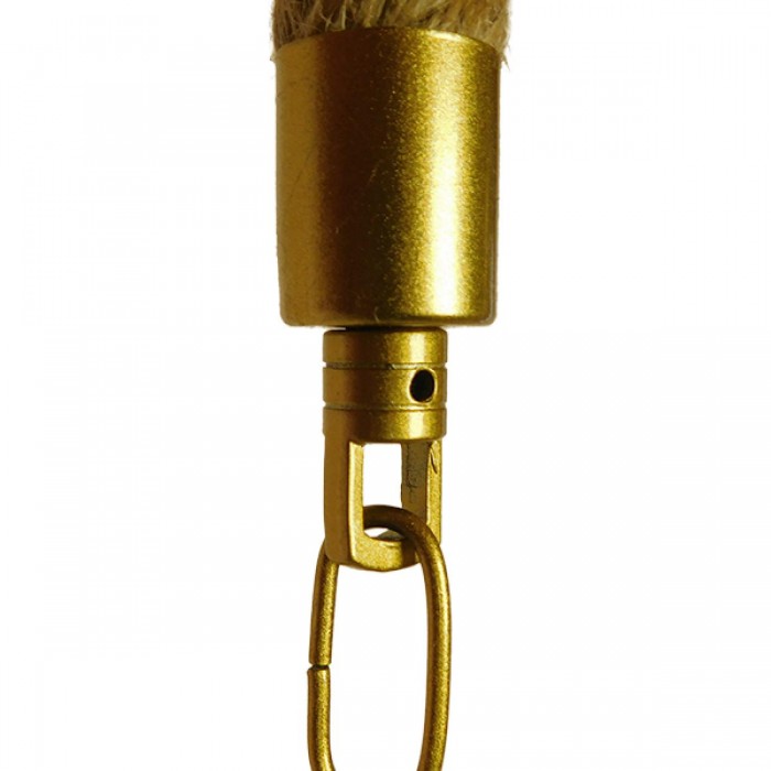 GloboStar® LUXOR 01598 Vintage Κρεμαστό Φωτιστικό Οροφής Τρίφωτο 3 x E14 Χρυσό Μεταλλικό με Μπεζ Σχοινί Μ75 x Π13 x Y18cm GloboStar® LUXOR 01598 Vintage Κρεμαστό Φωτιστικό Οροφής Τρίφωτο 3 x E14 Χρυσό Μεταλλικό με Μπεζ Σχοινί Μ75 x Π13 x Y18cm