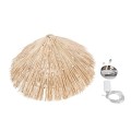 GloboStar® CHEOPE 01599 Vintage Κρεμαστό Φωτιστικό Οροφής Μονόφωτο 1 x E27 Μπεζ Ξύλινο Ψάθινο Rattan Φ45 x Υ35cm