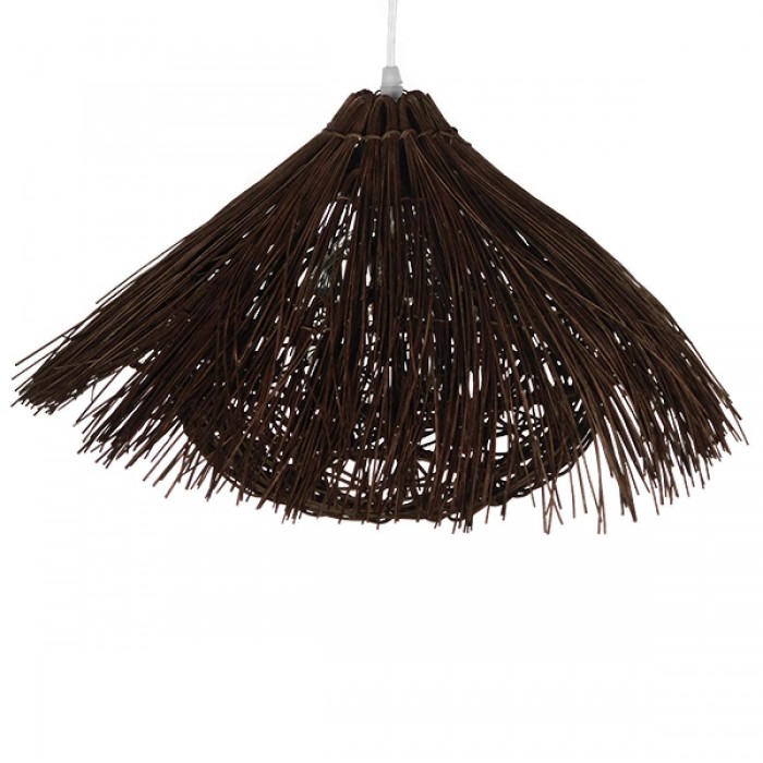 GloboStar® MAGIE 01600 Vintage Κρεμαστό Φωτιστικό Οροφής Μονόφωτο 1 x E27 Καφέ Σκούρο Ξύλινο Ψάθινο Rattan Φ50 x Υ30cm GloboStar® MAGIE 01600 Vintage Κρεμαστό Φωτιστικό Οροφής Μονόφωτο 1 x E27 Καφέ Σκούρο Ξύλινο Ψάθινο Rattan Φ50 x Υ30cm