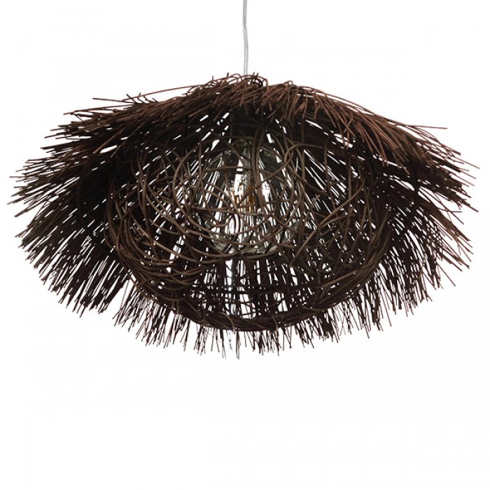 GloboStar® MAGIE 01600 Vintage Κρεμαστό Φωτιστικό Οροφής Μονόφωτο 1 x E27 Καφέ Σκούρο Ξύλινο Ψάθινο Rattan Φ50 x Υ30cm GloboStar® MAGIE 01600 Vintage Κρεμαστό Φωτιστικό Οροφής Μονόφωτο 1 x E27 Καφέ Σκούρο Ξύλινο Ψάθινο Rattan Φ50 x Υ30cm
