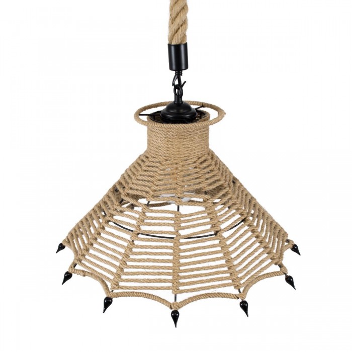 GloboStar® OZERO 01603 Vintage Κρεμαστό Φωτιστικό Οροφής Μονόφωτο 1 x E27 Μπεζ Καμπάνα με Σχοινί Φ41 x Υ28cm GloboStar® OZERO 01603 Vintage Κρεμαστό Φωτιστικό Οροφής Μονόφωτο 1 x E27 Μπεζ Καμπάνα με Σχοινί Φ41 x Υ28cm
