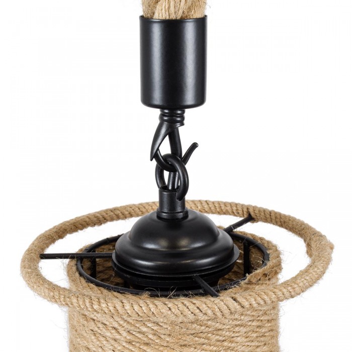 GloboStar® OZERO 01603 Vintage Κρεμαστό Φωτιστικό Οροφής Μονόφωτο 1 x E27 Μπεζ Καμπάνα με Σχοινί Φ41 x Υ28cm GloboStar® OZERO 01603 Vintage Κρεμαστό Φωτιστικό Οροφής Μονόφωτο 1 x E27 Μπεζ Καμπάνα με Σχοινί Φ41 x Υ28cm