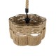 GloboStar® TONDO 01604 Vintage Κρεμαστό Φωτιστικό Οροφής Μονόφωτο 1 x E27 Μπεζ Καμπάνα με Σχοινί Φ38 x Υ21cm