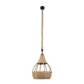 GloboStar® KUBRIC 01605 Vintage Κρεμαστό Φωτιστικό Οροφής Μονόφωτο 1 x E27 Μπεζ Καμπάνα με Σχοινί Φ30 x Υ40cm