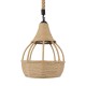 GloboStar® KUBRIC 01605 Vintage Κρεμαστό Φωτιστικό Οροφής Μονόφωτο 1 x E27 Μπεζ Καμπάνα με Σχοινί Φ30 x Υ40cm