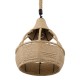 GloboStar® KUBRIC 01605 Vintage Κρεμαστό Φωτιστικό Οροφής Μονόφωτο 1 x E27 Μπεζ Καμπάνα με Σχοινί Φ30 x Υ40cm