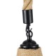 GloboStar® KUBRIC 01605 Vintage Κρεμαστό Φωτιστικό Οροφής Μονόφωτο 1 x E27 Μπεζ Καμπάνα με Σχοινί Φ30 x Υ40cm